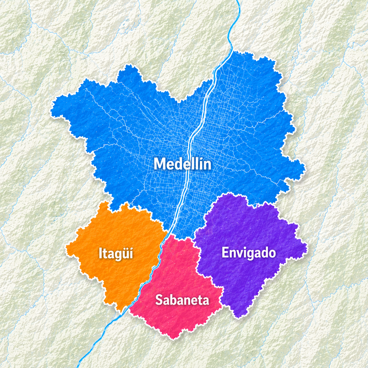 Zonas de cobertura: Medellín, Envigado, Itagüí, Sabaneta